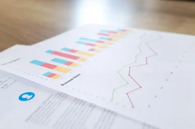 Image of accounting statistics and graphs.